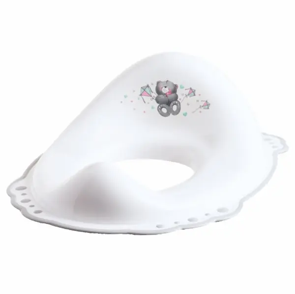 Set reductor toaleta si inaltator baie antiderapant, Maltex Baby, Bear Alb