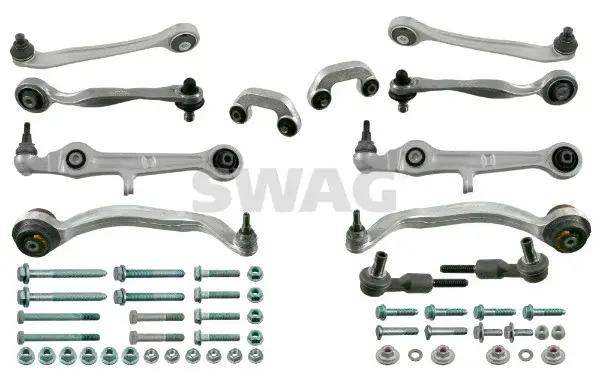 Set reparatie brate puntea fata SWAG pentru AUDI A4 B6, A4 B7, A6 C5 1.6-3.0 11.00-06.09