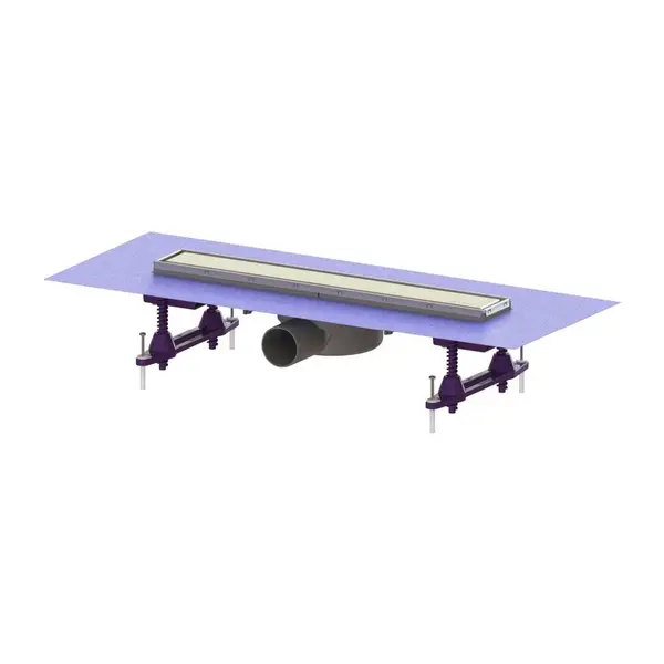 Set rigola dus 55 cm inox cu sita de par si clapeta multistop, Kessel Linearis Compact