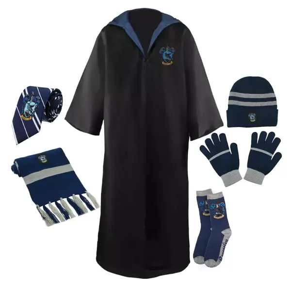 Set roba si accesorii Harry Potter, Ravenclaw House, 6 piese, albastru, 6-9 ani