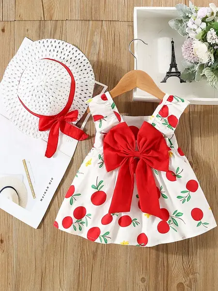 Set rochie cu pălărie DARIA - roșu / 18-24luni