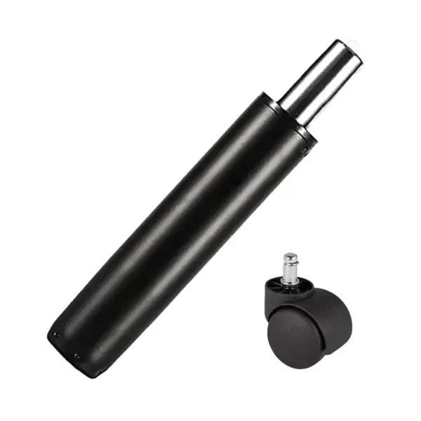 Set rola universala O11 mm, PVC si cilindru piston, gaz, pentru scaune birou, negru, 35 cm