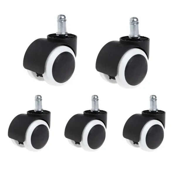 Set role pentru scaun de birou DEPOX, cauciuc, 5 bucati, negru