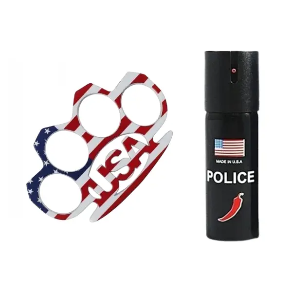 Set rozeta American Flag si spray autoaparare chili DEPOX , 11 cm 60 ml, multicolor