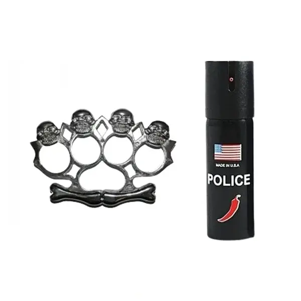 Set rozeta model Craniu si spray paralizant chili DEPOX , argintiu negru, 12 cm 60 ml