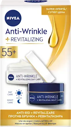 Set rutina anti-rid 55+ Crema de zi 50ml + Crema de noapte 50ml, Nivea