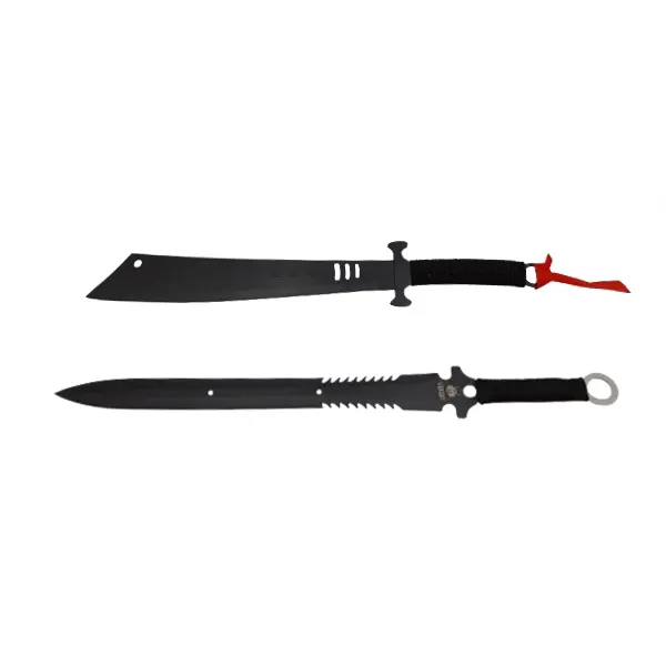 Set sabie si maceta de vanatoare, DEPOX , Asian Level, 57 cm, negru, teaca inclusa