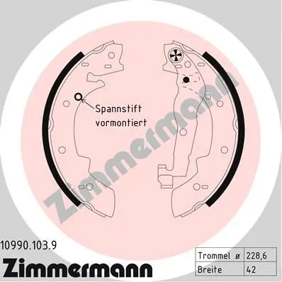 Set saboti frana ZIMMERMANN 10990.103.9