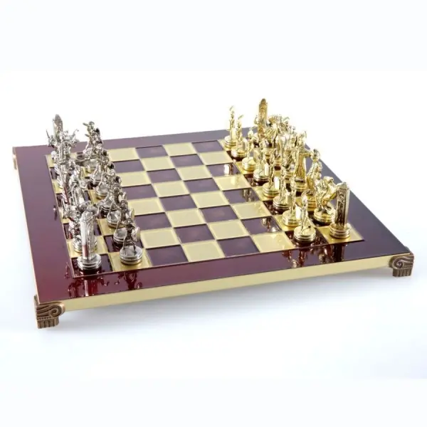 Set sah piese si tabla din metal - Mitologia Greaca (mediu)