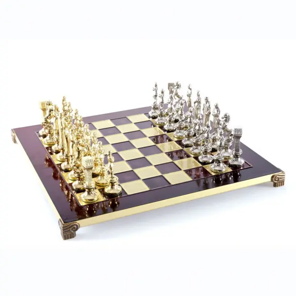 Set sah piese si tabla din metal - Renasterea