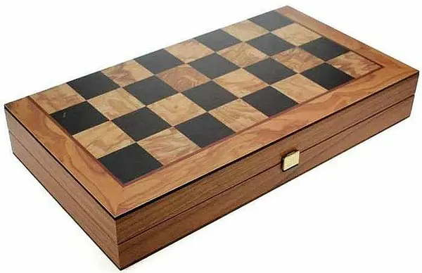 Set sah si table Manopoulos - Culoare maslin, 30 x 15 cm