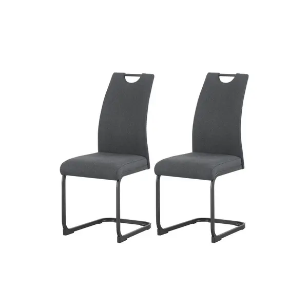 Set Scaune Cantilever din textil, antracit