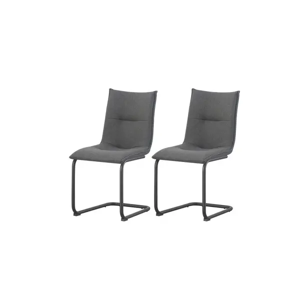 Set Scaune Cantilever din textil, antracit