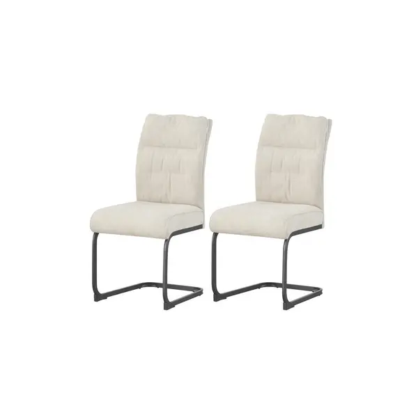 Set Scaune Cantilever din textil, crem