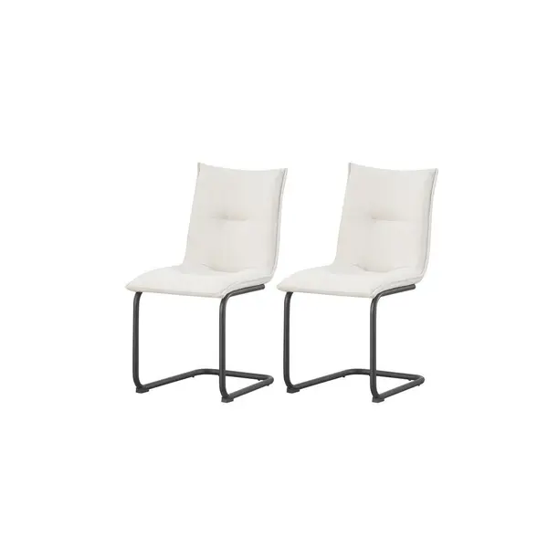 Set Scaune Cantilever din textil, crem