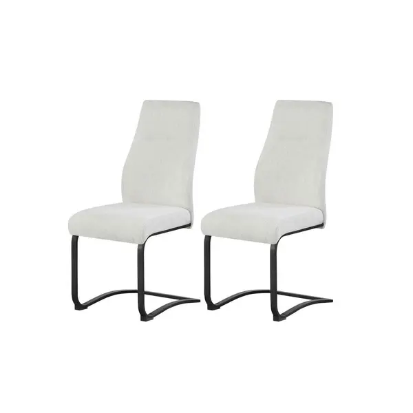 Set Scaune Cantilever din textil, crem