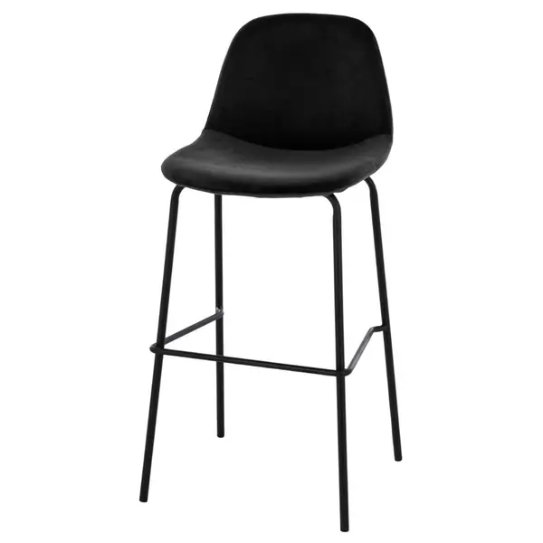 Set scaune de bar 3+1 gratis CALABRIA VELVET H76 CM - Negru