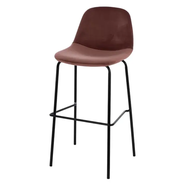 Set scaune de bar 3+1 gratis CALABRIA VELVET H76 CM - Roz