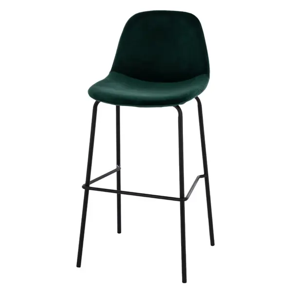 Set scaune de bar 3+1 gratis CALABRIA VELVET H76 CM - Verde