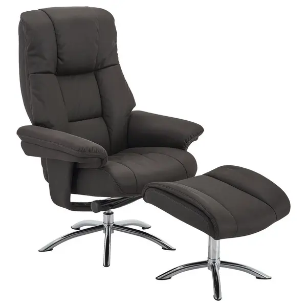 Set Scaune De Relaxare din metal, textil, antracit, culoare crom
