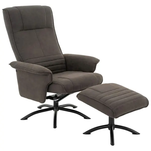 Set Scaune De Relaxare din metal, textil, antracit, negru