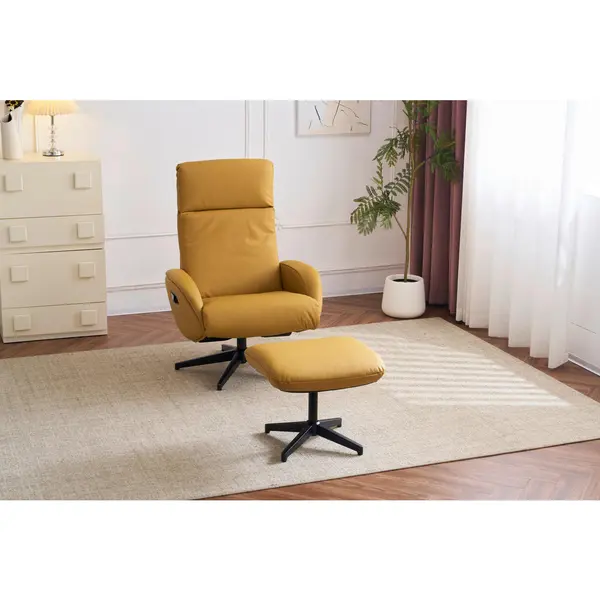 Set Scaune De Relaxare din textil, piele, galben