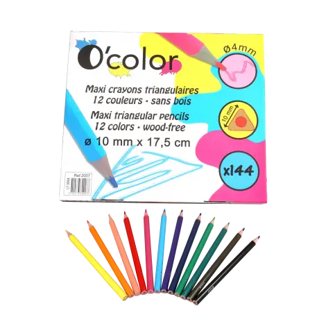 Set scolar 144 creioane colorate triunghiulare maxi mina 4 mm