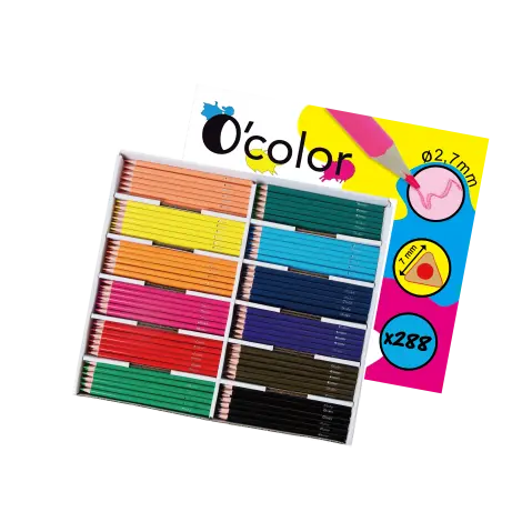 Set scolar 288 creioane colorate triunghiulare mina 2.7 mm