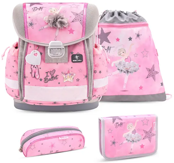 Set școlar Belmil - Ballet Light Pink, rucsac, 2 penare și rucsac cu cordon