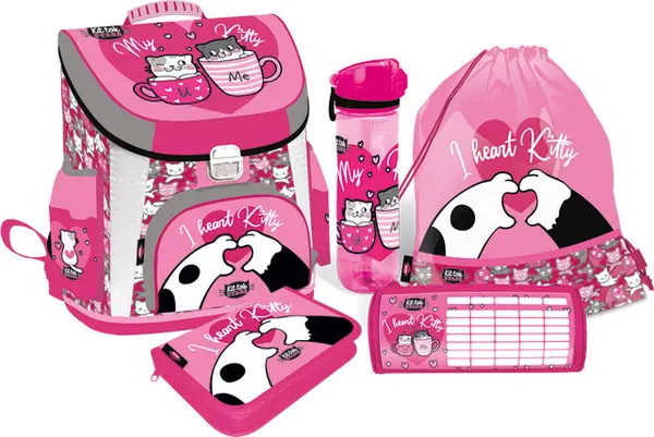 Set școlar Lizzy Card KitTok Heart Kitty - 5 în 1