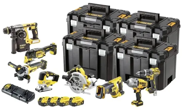Set scule fără fir DeWALT - DCK865P4T-QW, 8 scule, 18V, 4x5.0Ah, 4 cutii