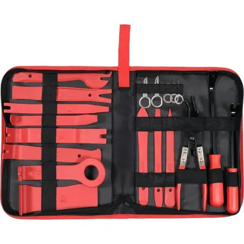 Set scule pentru tapiterie si radio auto, Yato YT-08442, 19 piese, Rosu/Negru