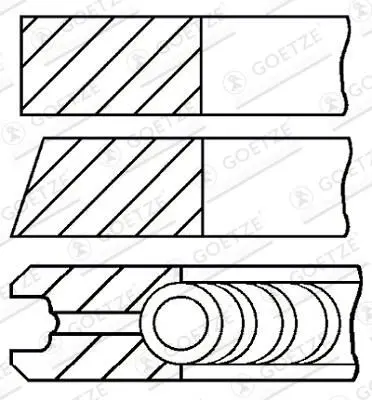 Set segmenti piston GOETZE ENGINE Goetze Diamond Coated® LKZ-Ring® 08-435700-00