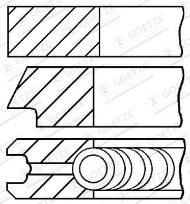 Set segmenti piston GOETZE ENGINE Goetze Diamond Coated® LKZ-Ring® 08-436500-00