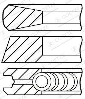 Set segmenti piston GOETZE ENGINE Goetze Diamond Coated® LKZ-Ring® 08-436700-00