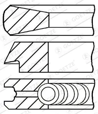 Set segmenti piston GOETZE ENGINE LKZ-Ring® 08-433607-00