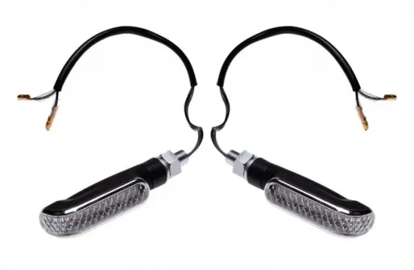 Set semnalizari moto LED, 12V1W, sticla alba, culoare negru mat
