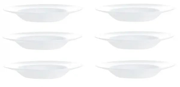 Set servire 6 farfurii rotunde, Opal, Alb, 28 cm