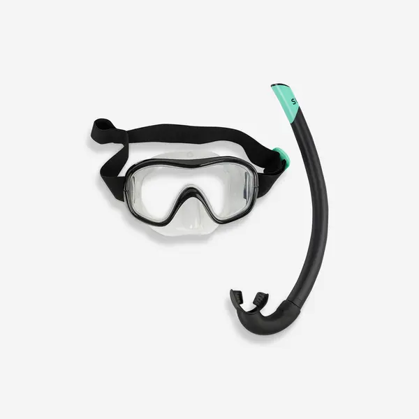 Set snorkeling scufundări SUBEA mască + tub 100 Negru Adulți