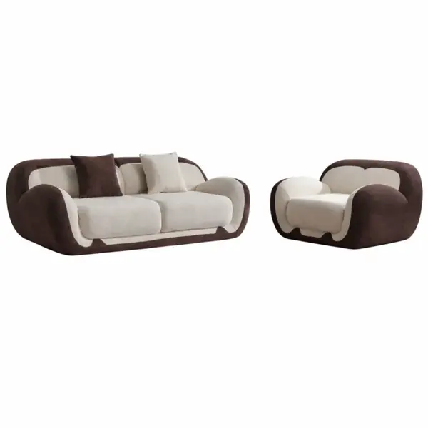 Set Sofa Elegance – canapea 2 locuri + fotoliu, spumă de înaltă calitate, compresat, fără asamblare