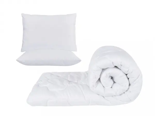 Set Somnart cu pilota 220 x 200 cm si 2 perne matlasate 50 x 70 cm alb