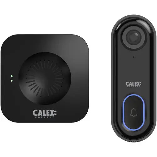 Set sonerie video inteligenta Calex 1080P, Wi-Fi, sunet bidirectional, senzor miscare, Negru