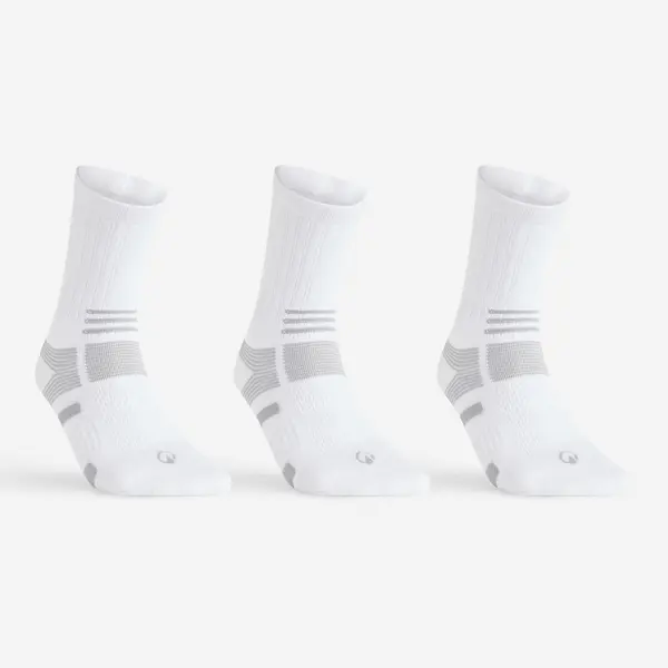 Set Şosete Lungi RS560 x 3 Alb-Gri Adulţi
