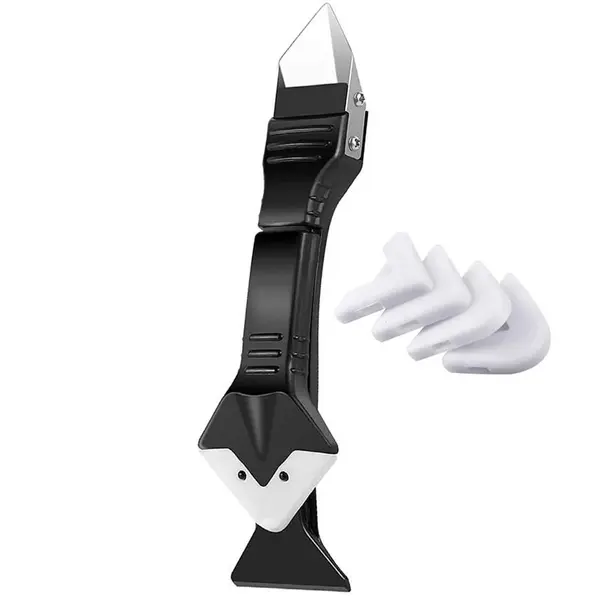 Set Spaclu Finisare, Zamo®, pentru Silicon, cu 5x Varfuri Incluse si Razuitor Metal, Multifunctional, Culoare Neagra