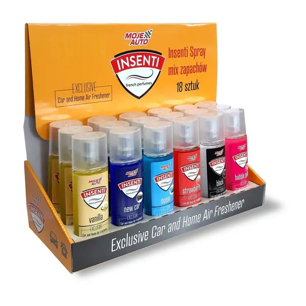 Set spray-uri odorizante diferite arome MOJE AUTO 18 buc. x 50ml