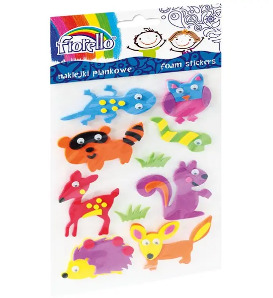 Set stickere gumate-10 animale,multicolor,o25-65mm