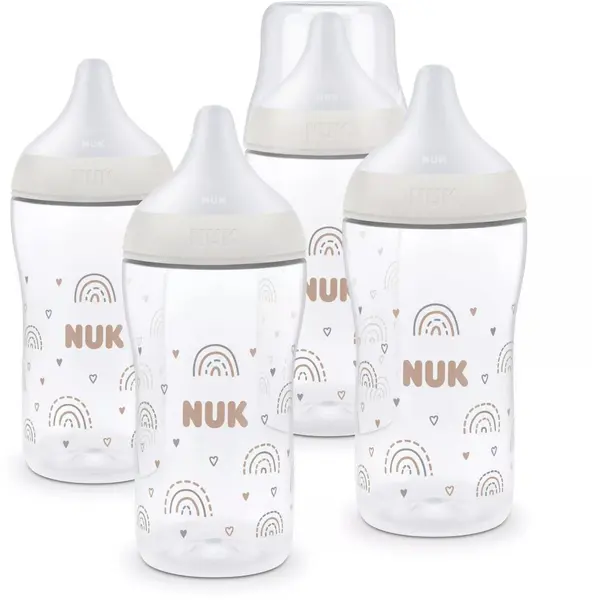 Set sticle NUK - Perfect Match, PP, 260 ml, 4 bucăți, curcubeu