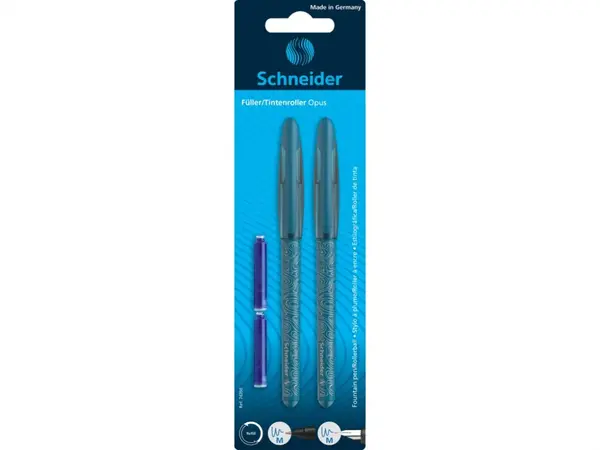 Set stilou, roller si 2 rezerve patroane cerneala Schneider Opus