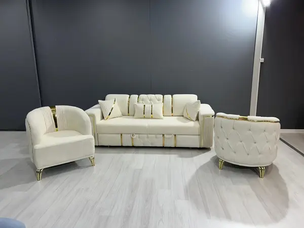 Set style canapea extensibila + 2 fotolii