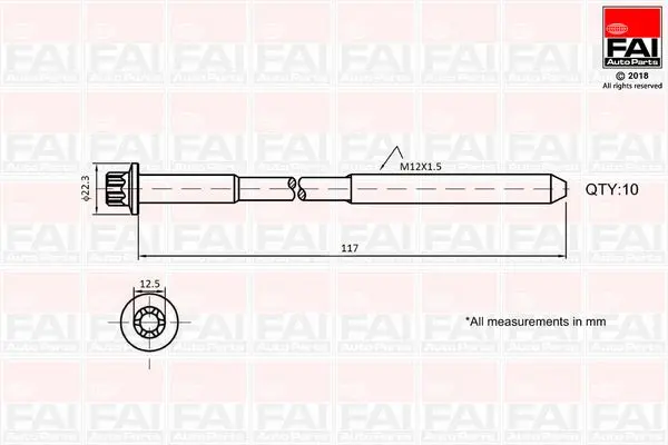 Set surub, chiulasa FAI AutoParts B1018